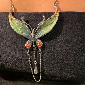 Jade color butterfly necklace